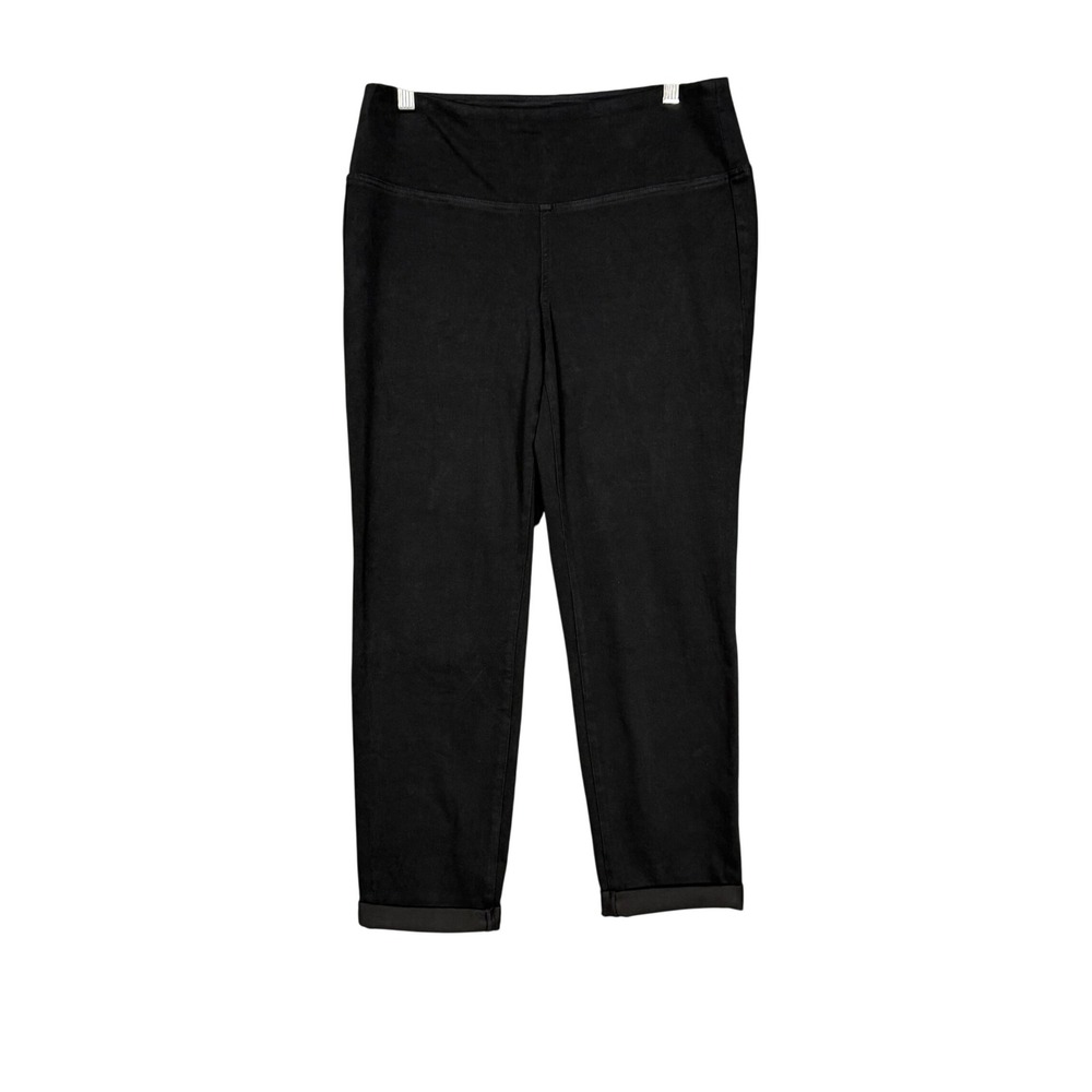 J Jill Pants Womens Medium Black Wearever Collection Slim Leg Pull On Cuffed Hem